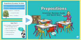 Free Prepositions List And Word Mat Primary Resource