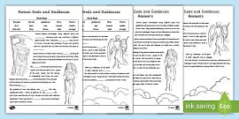 Roman Gods Worksheet Worksheet Teacher Made Twinkl