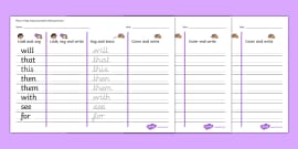 Phase 5 High Frequency Words Writing Practice Worksheets Phase