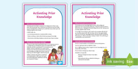 Reading Comprehension Skills Activating Prior Knowledge Worksheet