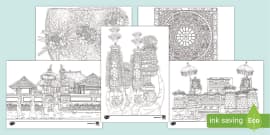 FREE Temple Of Solomon Colouring Colouring Sheets