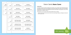 Catholic Saints Worksheets RE Primary Resource Twinkl