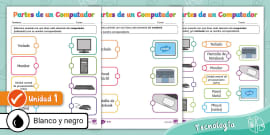 Póster Partes del Computador Tecnologìa Twinkl