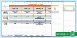 Google Sheets Weekly Planning Template Collaborative