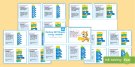 Repetition In Scratch Coding Shapes Worksheet Twinkl