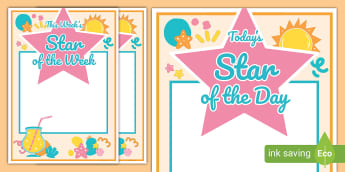 Star Of The Day Star Of The Week Display Twinkl