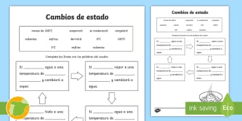 Actividades Sobre Cambios De Estado De La Materia Compartir Materiales