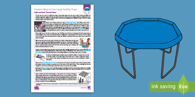 EYFS Activity Tray Light And Dark Ideas Teacher Made