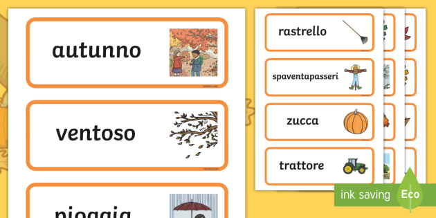 Le Parole Dell Autunno Scuola Primaria