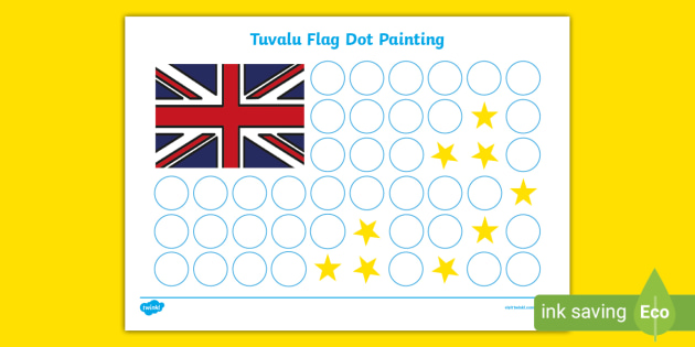 Free Tuvalu Flag Dot Painting Worksheet Teacher Made