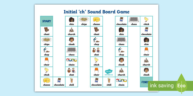 Initial Ch Sound Board Game Teacher Made