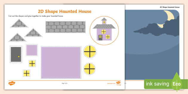 Haunted House Cut And Stick Activity