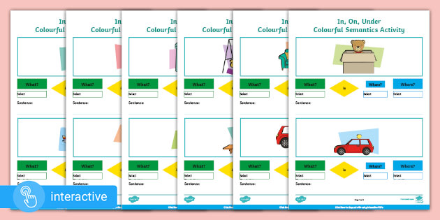 Interactive Pdf In On Under Colourful Semantics Activity