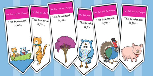 The Owl And The Pussycat Editable Bookmarks Teacher Made