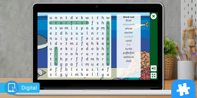 Interactive Under The Sea Word Search Twinkl Go