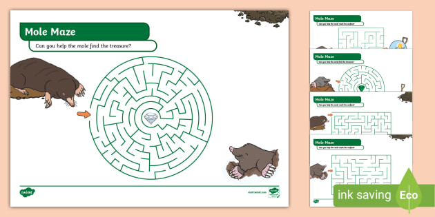 Free Mole Maze Activity Worksheets Creat De Profesori