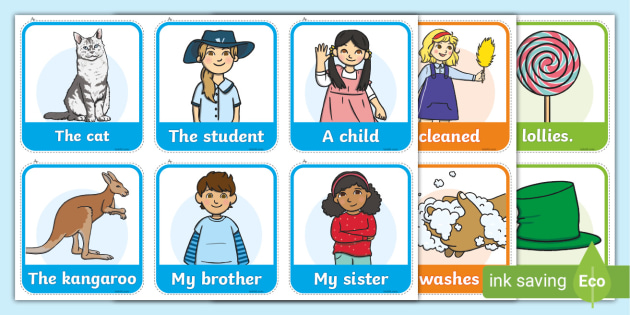 Subject Verb Object Sentence Creation Cards F Grammar