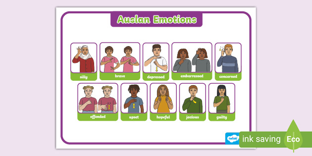 Auslan Emotions Word Mat Teaching Resources Teacher Made