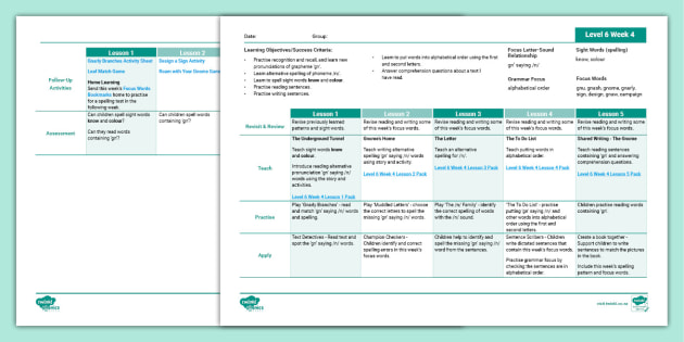 Twinkl Phonics Gn Saying N Lesson Plan Level 6 Week 4