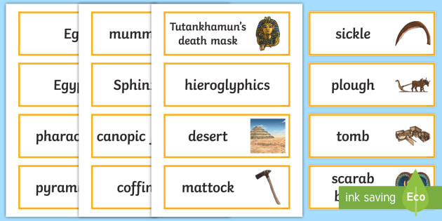 Ancient Egypt Word Cards Creat De Profesori