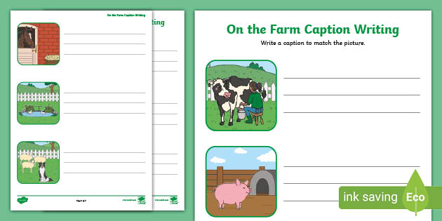 On The Farm Caption Writing Activity Teacher Made