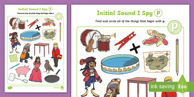 Initial Sounds I Spy Activity Letter P Teacher Made