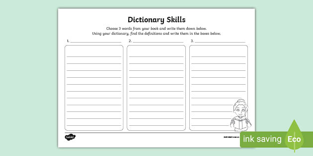 Dictionary Skills Worksheet Teacher Made