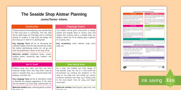 The Seaside Shop Aistear Planning Template Teacher Made