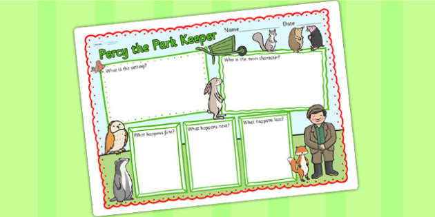 Book Review Writing Frame To Support Teaching On Percy The Park Keeper