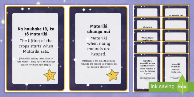 NZ Matariki Whakataukī Proverbs Flashcards teacher made