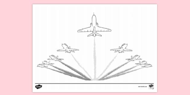 Free The Red Arrows Colouring Colouring Sheets