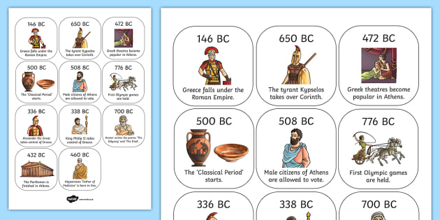 Ancient Greece Timeline Ordering Activity Ancient Greeks