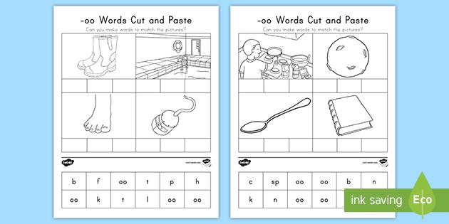 Long And Short Oo Digraphs Cut And Paste Activity