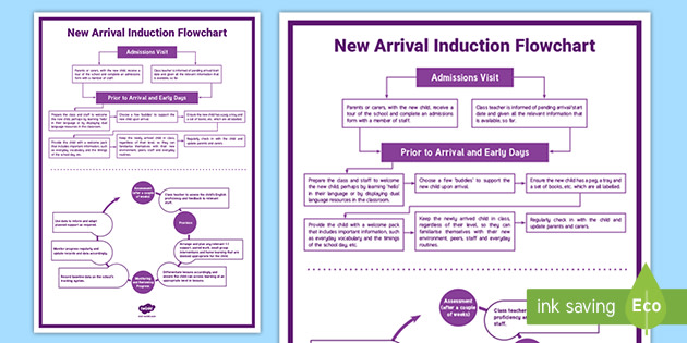 New Arrivals Induction Flowchart Teacher Made