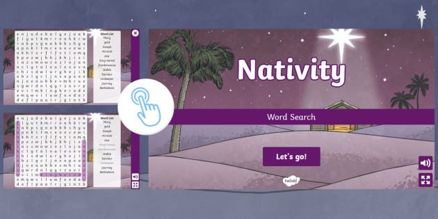 FREE Interactive Nativity Word Search Activity Twinkl Go