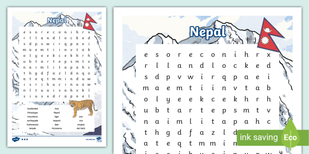 KS2 Nepal Word Search Teacher Made