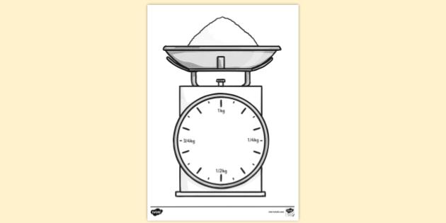 FREE Scales With Half Kg Colouring Sheet Colouring Sheets