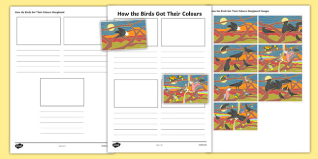 Aboriginal Dreaming How The Birds Got Their Colours Storyboard Template