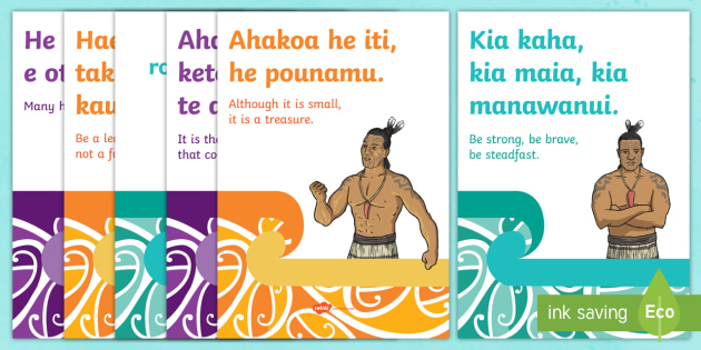 M Ori Inspirational Quotes Whakatauki Display Posters