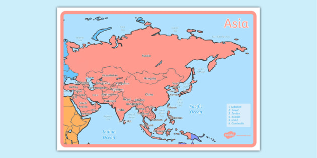 Continents Of The World Asia