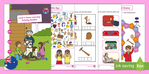 Phonics Home Learning Activity Booklet Level Ear Air Ure Er