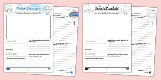 Design A Parachute Worksheet Teacher Made Twinkl