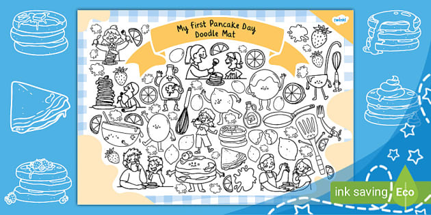 My First Pancake Day Doodle Mat Lehrer Gemacht Twinkl