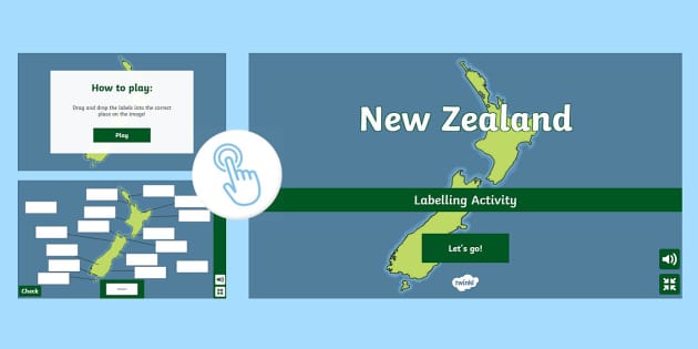 New Zealand Place Names Interactive Labelling Activity Y