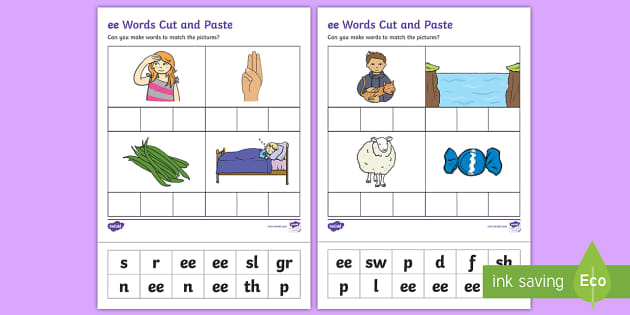 Ee Cut And Stick Worksheet Teacher Made Twinkl