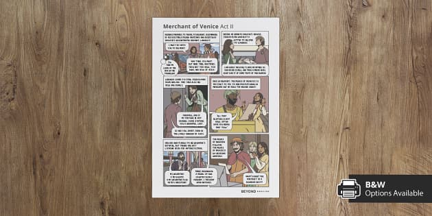 Merchant Of Venice Graphic Plot Comic Strip Act II