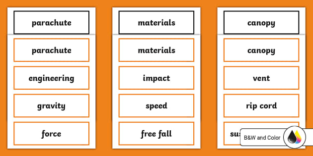 Design A Parachute Word Cards Profesor Hizo Twinkl