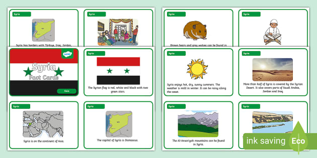 KS1 Syria Fact Cards Twinkl Geography Teacher Made