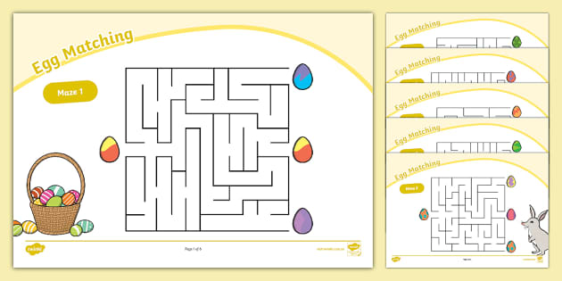 Egg Matching Maze Hecho Por Educadores Twinkl