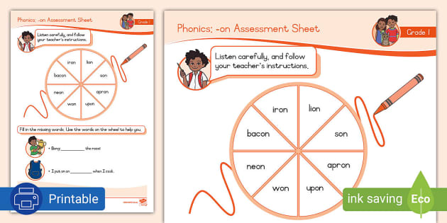 Grade Phonics On Assessment Sheet L Enseignant A Fait